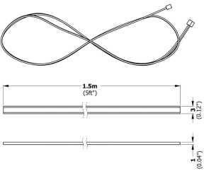 Dimensions câble de connexion entre serrures Abiolock